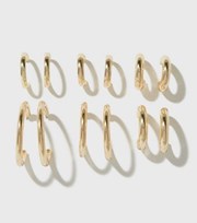 New Look 6 Pack Gold Hoop Earrings